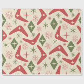 Midden eeuw Kerst Boomerangs met Diamanten Cadeaupapier (Vlak)