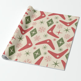 Midden eeuw Kerst Boomerangs met Diamanten Cadeaupapier