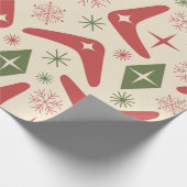 Midden eeuw Kerst Boomerangs met Diamanten Cadeaupapier (Hoek)