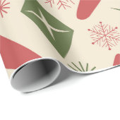 Midden eeuw Kerst Boomerangs met Diamanten Cadeaupapier (Rol Hoek)