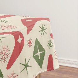 Midden eeuw Kerst Boomerangs met Diamanten Tafelkleed