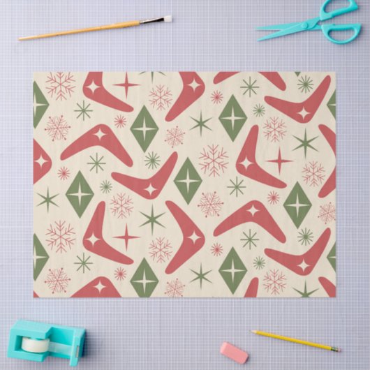 Midden eeuw Kerst Boomerangs met Diamanten Tissuepapier (Craft)