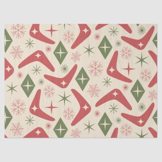 Midden eeuw Kerst Boomerangs met Diamanten Tissuepapier (Voorkant)