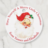 Midden-Eeuw Kerstman Custom Bedankjes Labels (Achterkant)