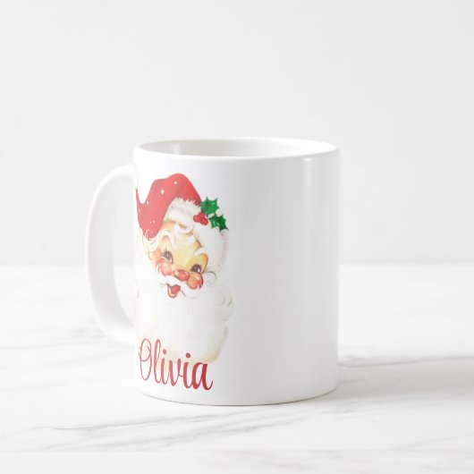 Midden-Eeuw  Kerstman Custom Christmas Koffiemok (Voorkant links)