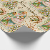 Midden eeuw Kerstmis Pastel Engelen Inpakpapier (Hoek)