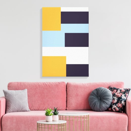 Midden eeuw kleurenblokken Premium verpakt Canvas (Insitu (Woonkamer))