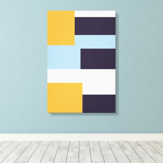 Midden eeuw kleurenblokken Premium verpakt Canvas (Insitu (Houten vloer))