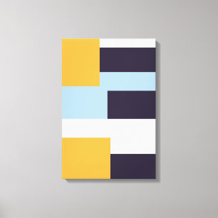 Midden eeuw kleurenblokken Premium verpakt Canvas Afdruk
