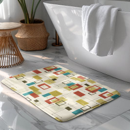 Midden-eeuw kleurrijk modern geometrisch patroon badmat