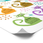 Midden eeuw Kleurrijke Atoomkatten 2026 Kalender  Poster (Hoek)