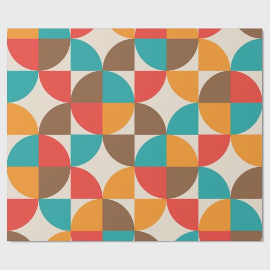 Midden eeuw Kleurrijke halve cirkels patroon Cadeaupapier (Vlak)