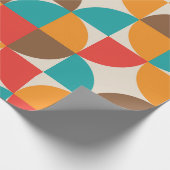 Midden eeuw Kleurrijke halve cirkels patroon Cadeaupapier (Hoek)