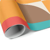 Midden eeuw Kleurrijke halve cirkels patroon Cadeaupapier (Rol Hoek)