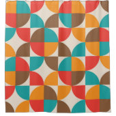 Midden eeuw Kleurrijke halve cirkels patroon Douchegordijn (Voorkant)