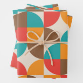 Midden eeuw Kleurrijke halve cirkels patroon Inpakpapier Vel (In situ)