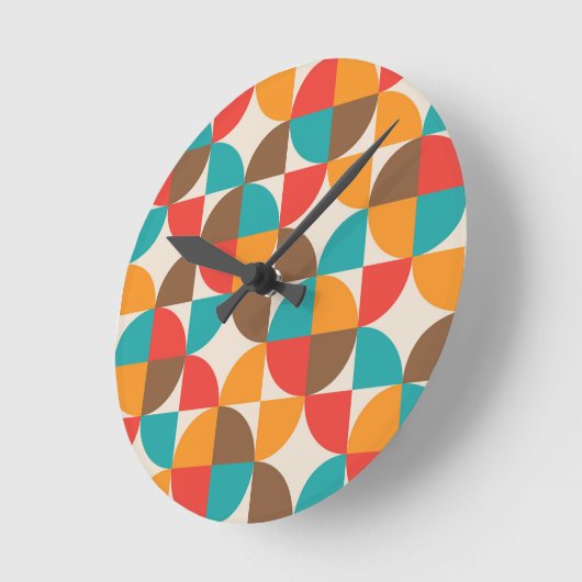 Midden eeuw Kleurrijke halve cirkels patroon Ronde Klok (Hoek)