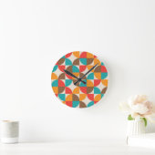 Midden eeuw Kleurrijke halve cirkels patroon Ronde Klok (Huis)