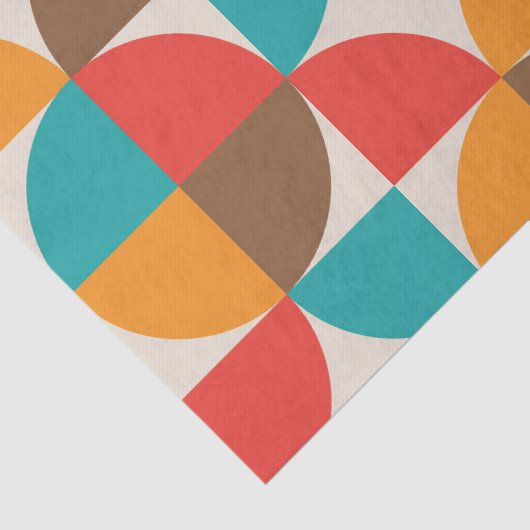 Midden eeuw Kleurrijke halve cirkels patroon Tissuepapier (Detail)