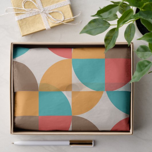 Midden eeuw Kleurrijke halve cirkels patroon Tissuepapier (Geschenk)