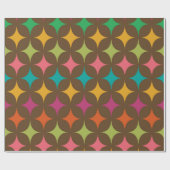 Midden eeuw Kleurrijke Retro Starbursts patroon Cadeaupapier (Vlak)