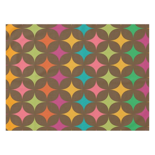 Midden eeuw Kleurrijke Retro Starbursts patroon Tafelkleed (Voorkant (Horizontaal))