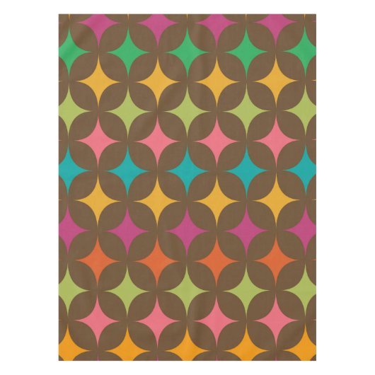 Midden eeuw Kleurrijke Retro Starbursts patroon Tafelkleed (Voorkant)