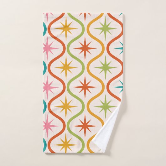 Midden eeuw kleurrijke sterrenbeelden op één patro bad handdoek (Handdoek)