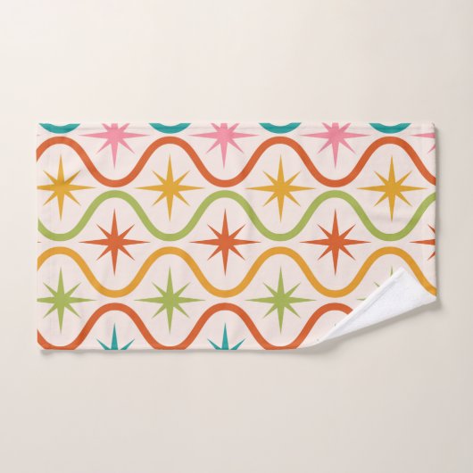 Midden eeuw kleurrijke sterrenbeelden op één patro bad handdoek (Handdoek)