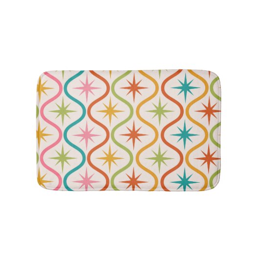 Midden eeuw kleurrijke sterrenbeelden op één patro badmat (Voorkant)