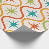 Midden eeuw kleurrijke sterrenbeelden op één patro cadeaupapier (Hoek)