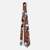 Midden-Eeuw Macabre Halloween Skelet Stropdas (Achterkant)