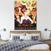 Midden eeuw Mardi Gras Cocktail Party Canvas Afdruk (Insitu (Slaapkamer))