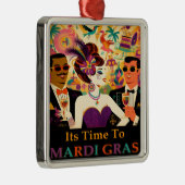 Midden eeuw Mardi Gras Cocktail Party Metalen Ornament (Rechts)