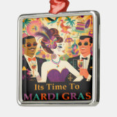 Midden eeuw Mardi Gras Cocktail Party Metalen Ornament (Links)