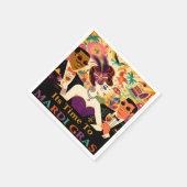 Midden eeuw Mardi Gras Cocktail Party Servet (Hoek)