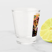 Midden eeuw Mardi Gras Cocktail Party Shot Glas (Links)