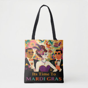 Midden eeuw Mardi Gras Cocktail Party Tote Bag