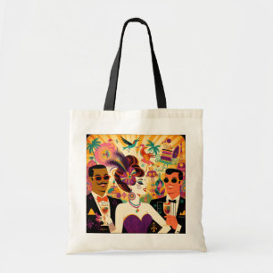 Midden eeuw Mardi Gras Cocktail Party Tote Bag