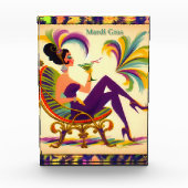 Midden eeuw Mardi Gras Vrouw met een Martini Fotoblokken (Voorkant)