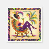 Midden eeuw Mardi Gras Vrouw met een Martini Servet (Voorkant)