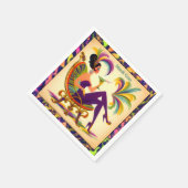 Midden eeuw Mardi Gras Vrouw met een Martini Servet (Hoek)