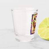 Midden eeuw Mardi Gras Vrouw met een Martini Shot Glas (Links)