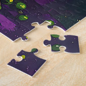 Midden eeuw Mardi Gras Zonsondergang Fleur De Lis  Legpuzzel (Zijkant)