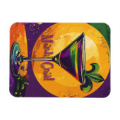 Midden eeuw Mardi Gras Zonsondergang Fleur De Lis Magneet (Horizontaal)