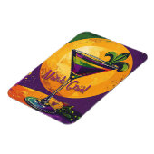 Midden eeuw Mardi Gras Zonsondergang Fleur De Lis Magneet (Linkerzijde)