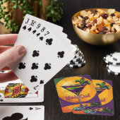 Midden eeuw Mardi Gras Zonsondergang Fleur De Lis Pokerkaarten (Insitu)