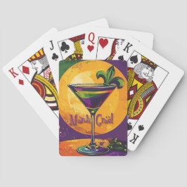 Midden eeuw Mardi Gras Zonsondergang Fleur De Lis  Pokerkaarten