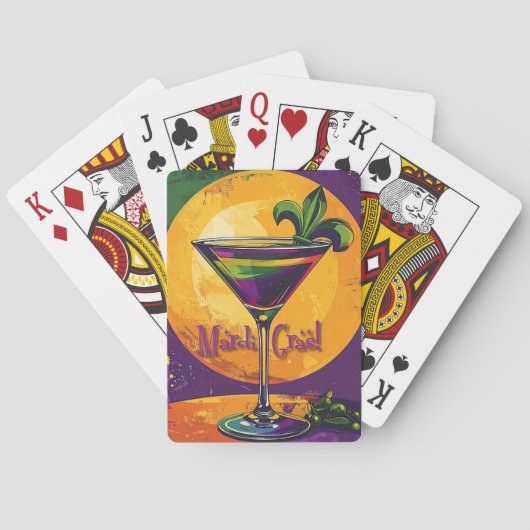Midden eeuw Mardi Gras Zonsondergang Fleur De Lis Pokerkaarten (Achterkant)