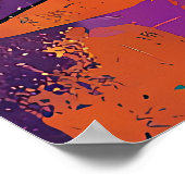 Midden eeuw Mardi Gras Zonsondergang Fleur De Lis Poster (Hoek)